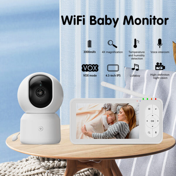 Baby Monitor with 4.5" Screen Display and 1080P PTZ Camera| MR-KB10